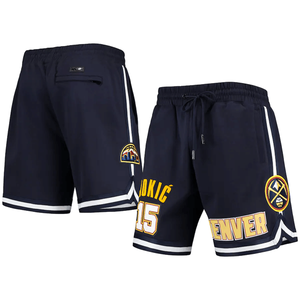 Men's Denver Nuggets #15 Nikola Jokic Navy Shorts